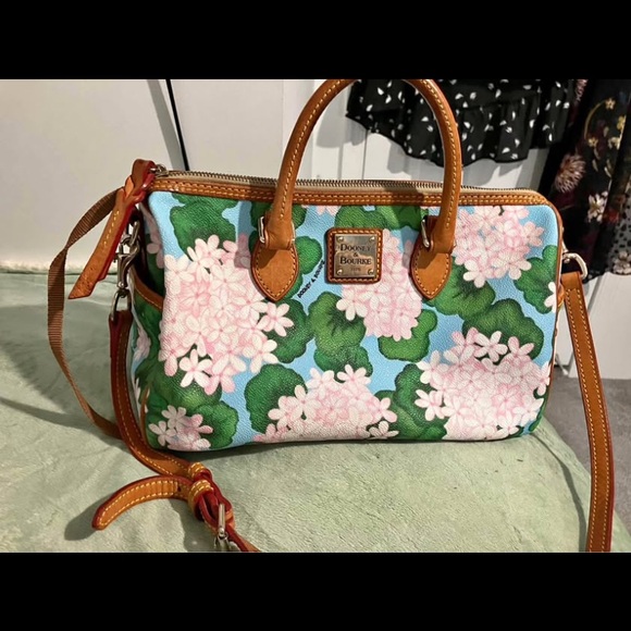 Dooney & Bourke Blue and Green Satchel Bag - Picture 6 of 11